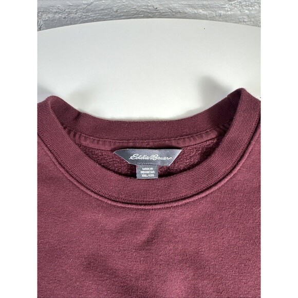 Eddie Bauer Men's Heavyweight Crewneck Sweatshirt XXL Maroon Outdoor - Picture 3 of 7